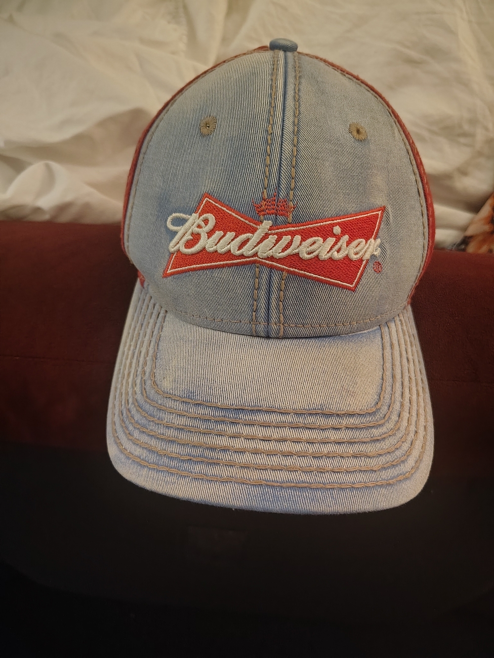 Budweiser Embroidered Light Blue Denim Cap
